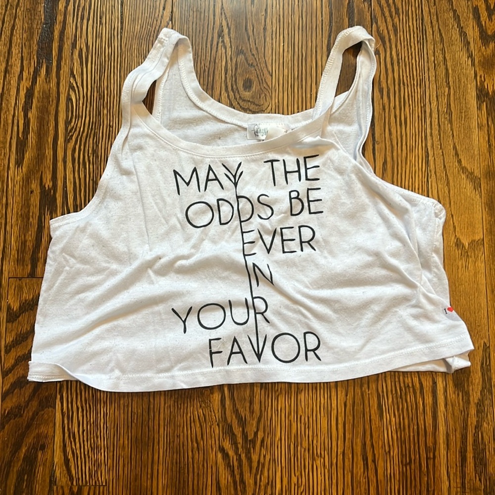 Fresh Tops Hunger Games white tank top size S